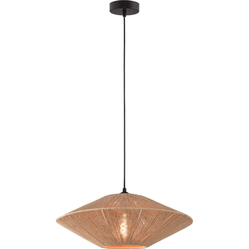 Masterlight Bicono Japandi hanglamp - Rattan en Aluminium - Zwart - Ø 50 cm