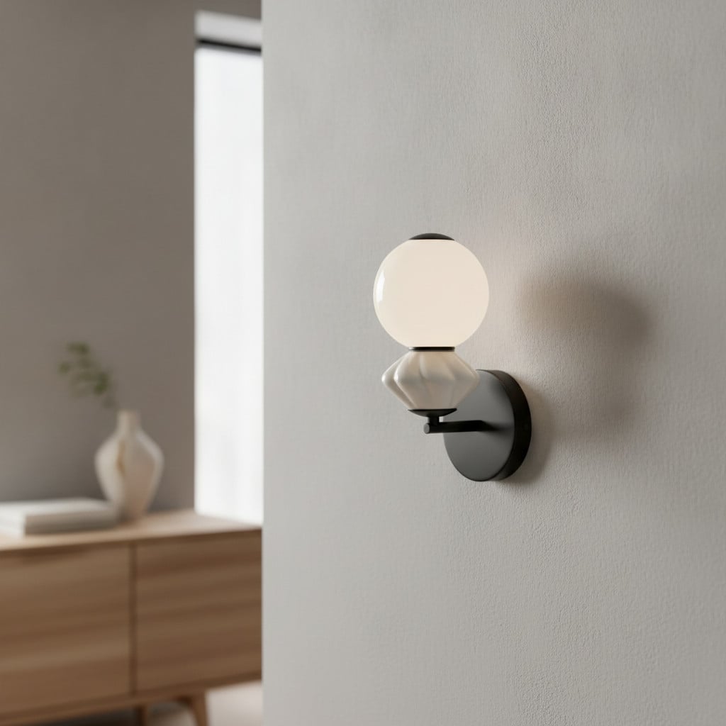 Lyora Wandlamp Pallina wit en grijs