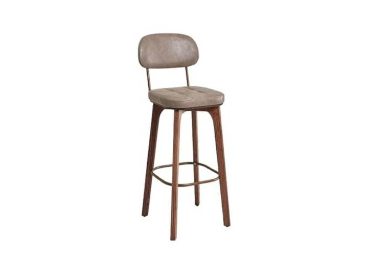 Barstühle Rückenlehne aus Holz, hoher Hocker, Barstuhl, Kassierer(Grigio)