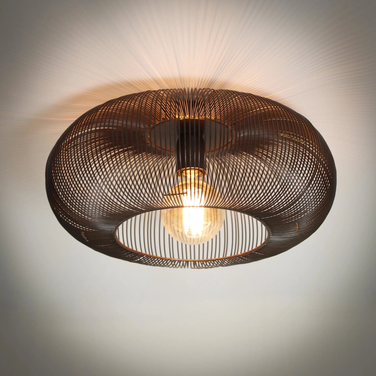 WoonStijl Plafondlamp Copper Twist, koper/zwart, Ø 43 cm