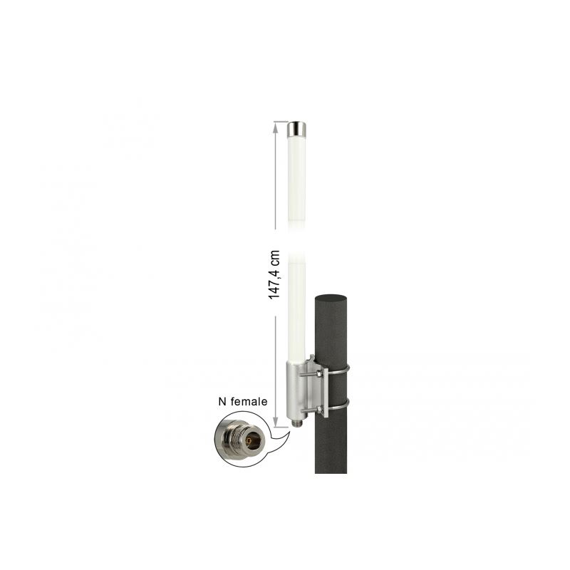 Delock Antenne LoRa SDR 868Mhz Buchse 8dbi 1474mm omni starr