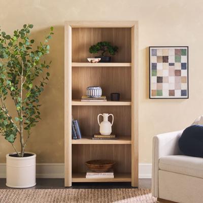 Walker Edison Modern Wood Open Bookshelf
