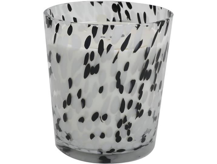 Kerze Urban Schwarz/Weiss Wachs/Glas 17 cm - Material: Glas/Wachs