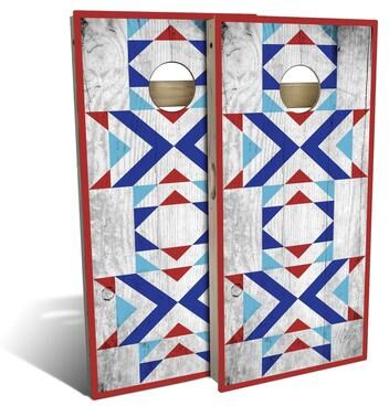 Skip's Garage Patriotic Path Outdoor Cornhole Board Set