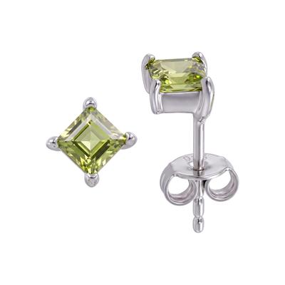 Paar Ohrstecker JOBO "Ohrringe mit Peridot", silber (silber 925), Ohrringe, Damen, Silber 925 (Sterlingsilber), 925 Silber
