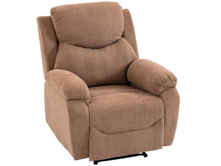 Homcom Relaxsessel Polyester Dunkelbraun, Textil, Füllung: Polyester,Taschenfederkern, einzeln stellbar, 85x105x93 cm, Wohnzimmer, Sessel, Relaxsessel