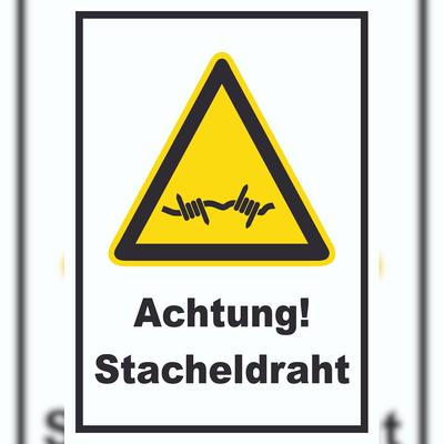 HB-Druck Achtung Stacheldraht A0 Rückseite selbstklebend Schild