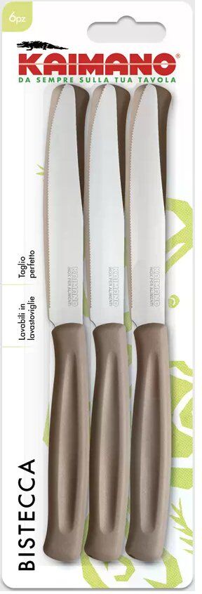 Set coltelli bistecca Kaimano 1023406 DINAMIK lama denti fini Marrone