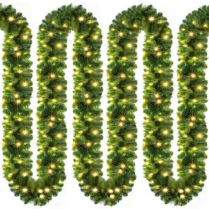 CASARIA Weihnachtsgirlande 107696, für innen und außen IP44, Tannenzweige, künstlich, mit 200 LEDs, 10 m