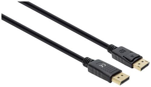 Manhattan DisplayPort Anschlusskabel DisplayPort Stecker, DisplayPort Stecker 1.00m Schwarz 355568 dreifach geschirmt, PVC-Mantel