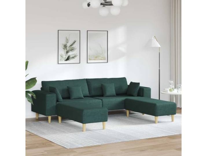 ZQQLVOO Sofa 3 STK. Dunkelgrün Stoff Atmungsaktiver Stoff, Stabile Holzbeine, Federkissen, Sperrholzrahmen, Einfacher Aufbau
