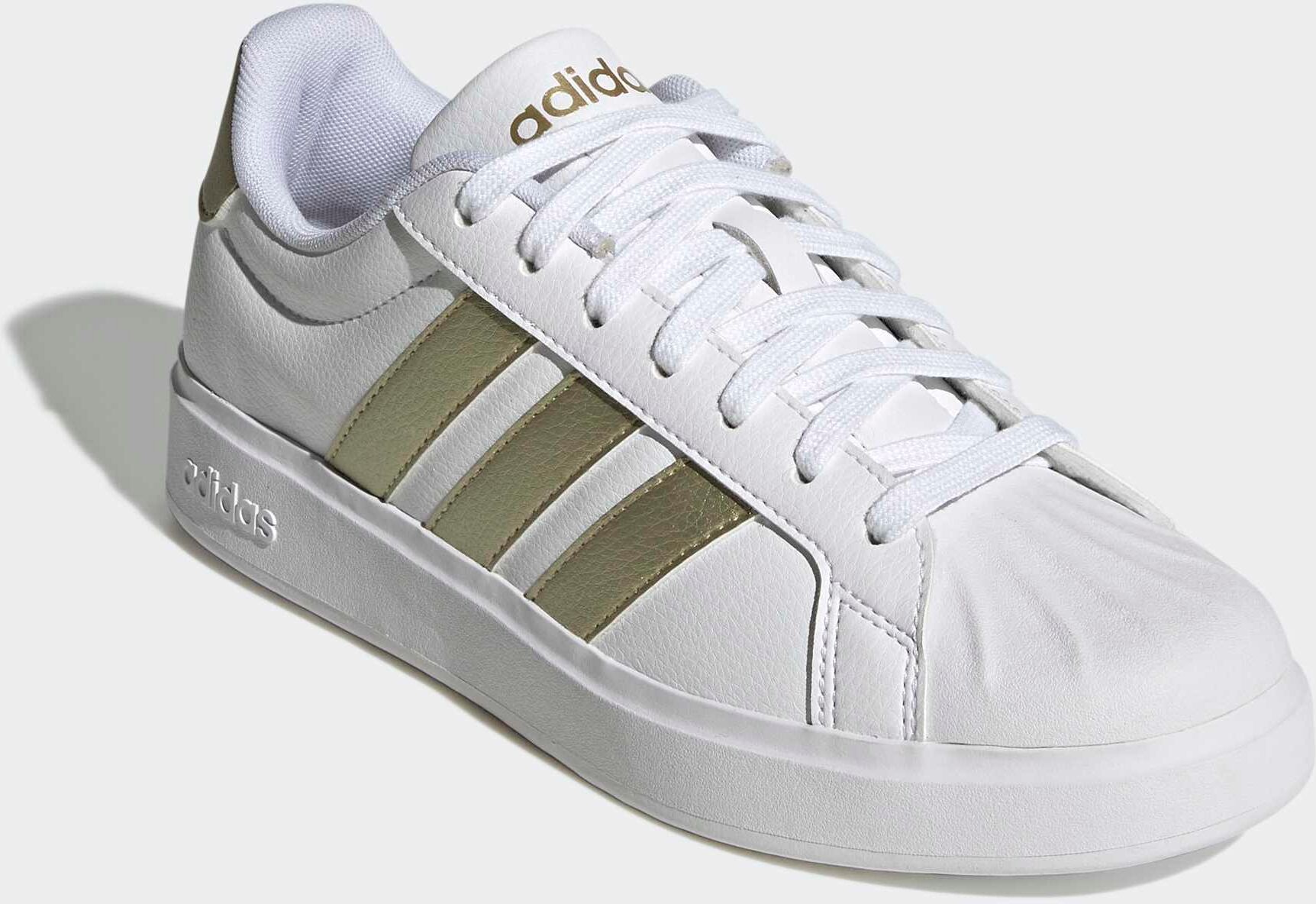 Sneaker ADIDAS SPORTSWEAR "STREETTALK", Damen, Gr. 38, cloud weiß, gold metallic, ftwr weiß, Synthetik, Schuhe Sneaker, inspiriert vom Design des adidas Superstar