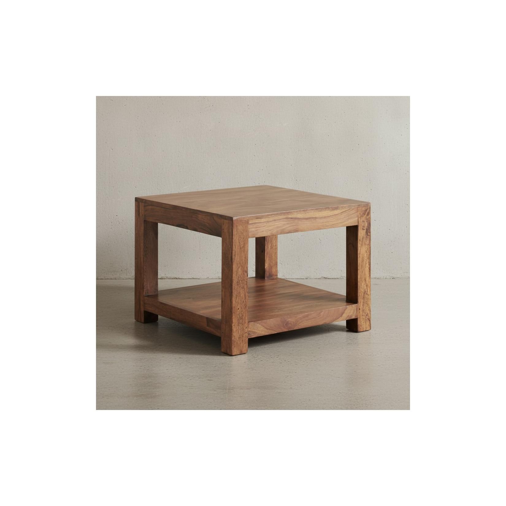 KADIMA DESIGN Couchtisch NAKO Massivholz: Landhausstil, Ablagefach, robust, pflegeleicht
