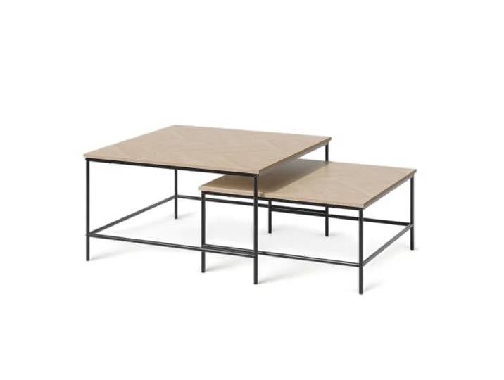 Vicco Couchtisch-Set Ramio , Eiche/Schwarz 80 x 80 cm 2 Teile