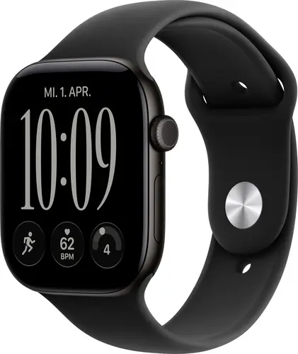Apple Watch Series 12 GPS 46mm Aluminiumgehäuse Sport Band Schwarz M/L