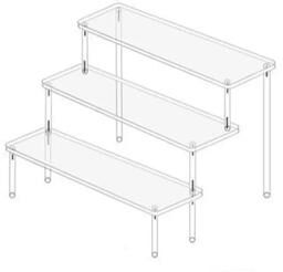 Inspired Finds Clear Acrylic Display Stand For Collectibles, Figurines, Cosmetics & Retail Showcase 7.87x3.15in Three Layer