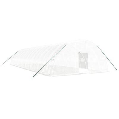 Helloshop26 - Gewächshauszelt für Pflanzen Blumen und Gemüse mit Stahlrahmen 96 m² 16 x 6 x 2,85 m weiß 02_0044643