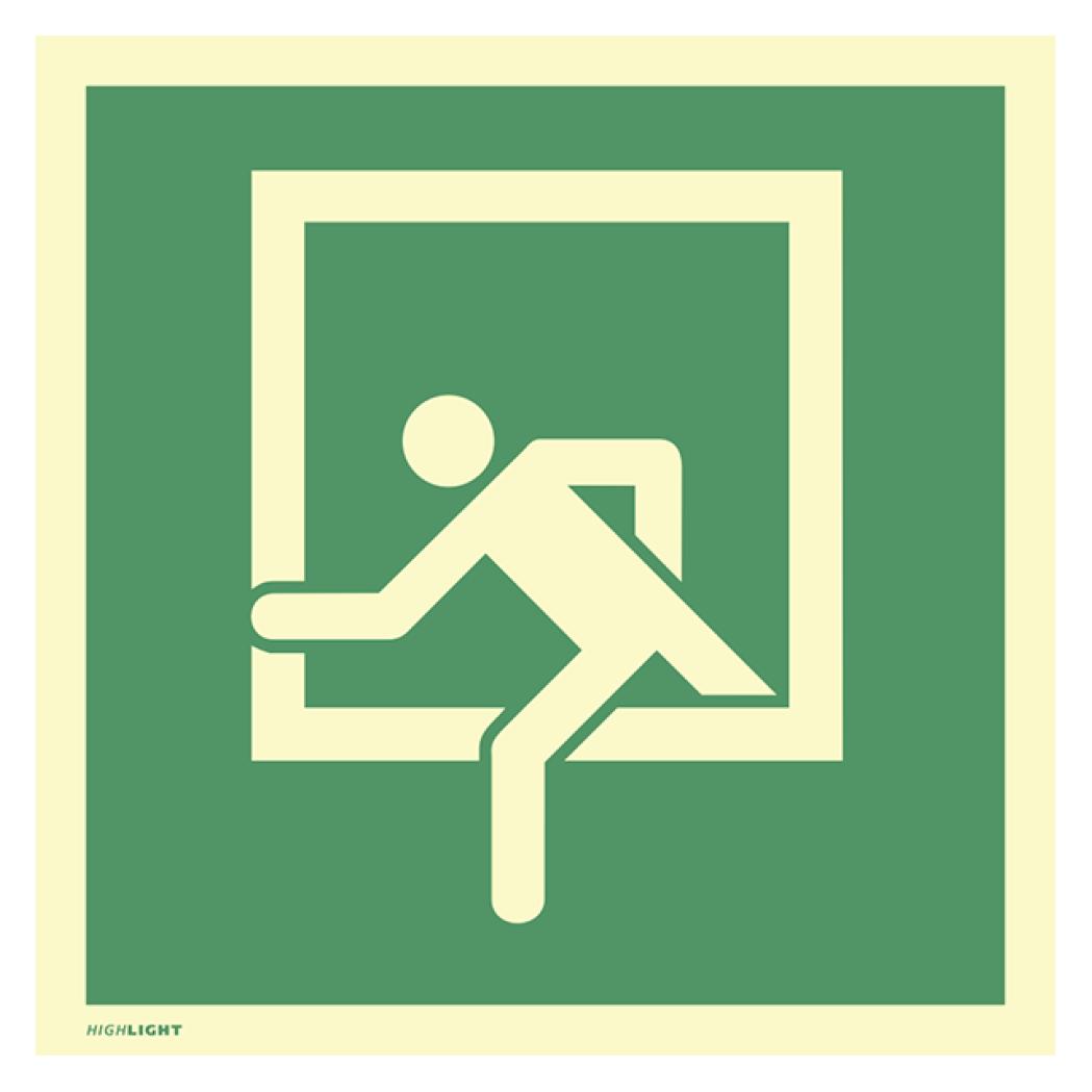 Moravia Rettungszeichen Notausstieg Folie, 200x200 (640.60.732)
