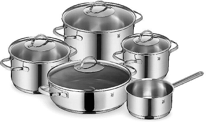 WMF Kochtopf Set 5tlg. mit Glasdeckel PROVENCE-PLUS  silber EG