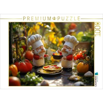 CALVENDO Puzzle Die Koch Gartenzwerge in der Küche | 1000 Teile Lege-Größe 64x48cm Foto-Puzzle für glückliche Stunden
