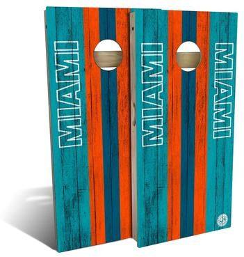 Skip's Garage Miami Football Outdoor Cornhole Board Set