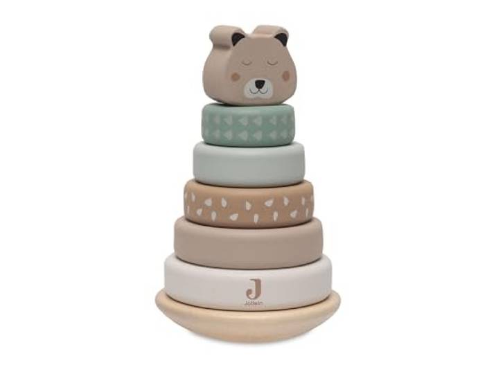 Jollein 120-001-68103 Houten stapeltoren met ringen