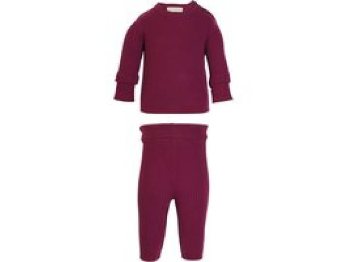 LUPILU® Ensemble en maille en laine mérinos Premium bébé (rouge, 2-6 mois)