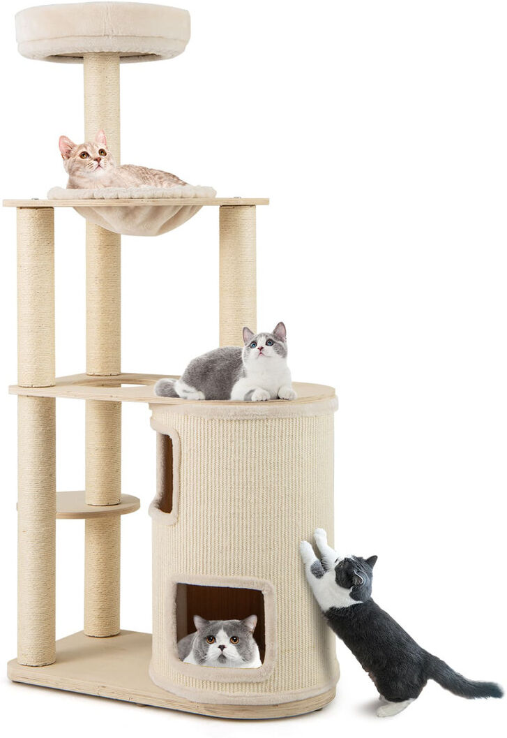 Rebrilliant 151 cm H Cat Tree / Condo Yellow 151cm H X 70cm W X 39cm D