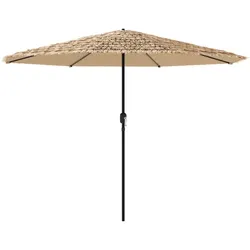 Helloshop26 - Sonnenschirm mit LED-Beleuchtung Polyester 324 x 324 x 247 cm Sonnenschutz modernes Design braun