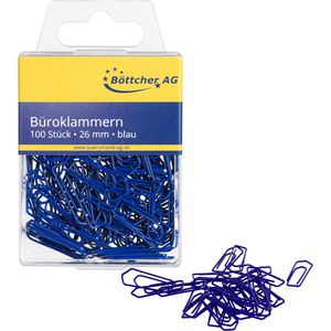 Böttcher-AG Büroklammern 26mm, blau, lackiert, 100 Stück