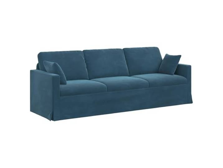 GHVBNMF Modernes Samtsofa 3-Sitzer Modular Couch Blau 228x78x80 cm Zweiteiliges modulares Polstersofa in Samt-Optik für Wohnzimmer und Schlafzimmer, mit stabilem Metallgestell.