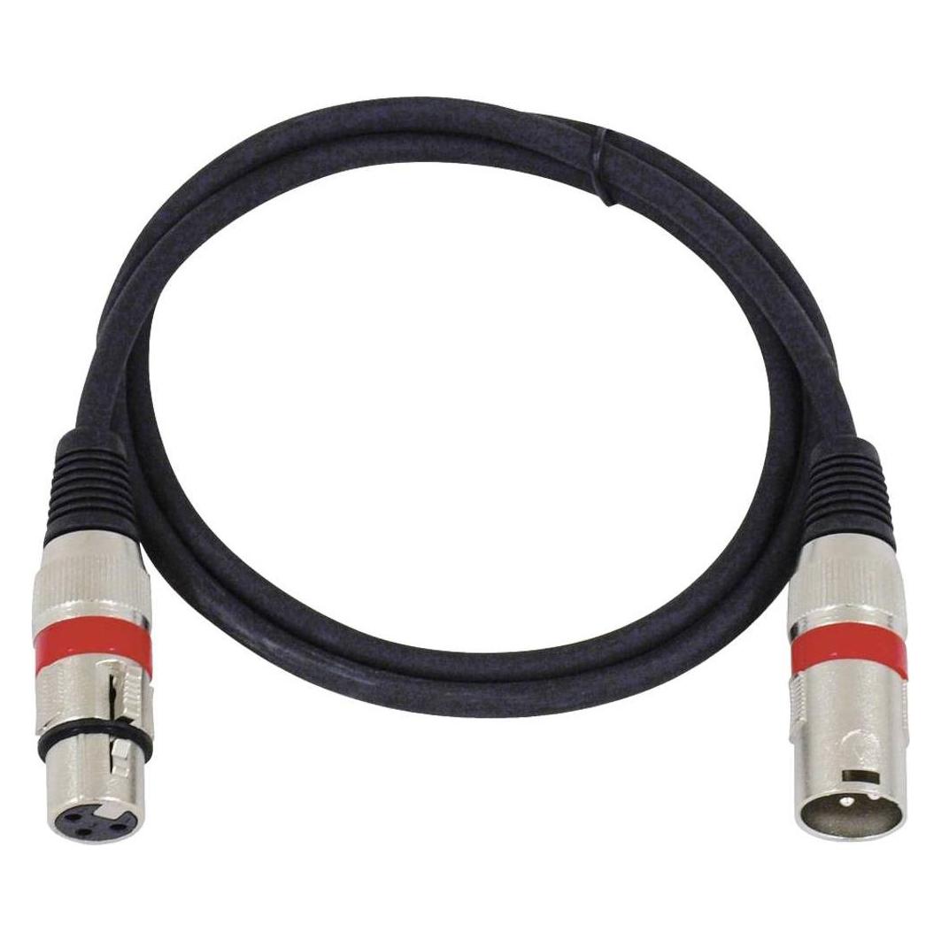 Omnitronic XLR Kabel 3pol 1m sw/rt (1 m, XLR Kabel) (30220406)