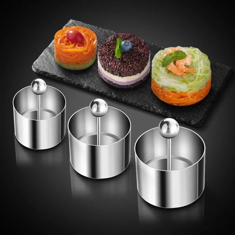 INF Moule à Tiramisu et Boules de Riz en Acier Inoxydable 304 - Parfait pour Façonner Desserts et Plats Salés S