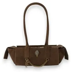 Kurt Geiger für Damen. 5965230209 Schultertasche Sloane Eastwest braun (OSFA), Lässig, Wildleder
