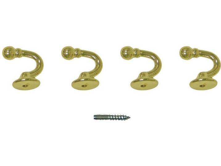 Raffhaken INDEKO Tours, rund , grau (messingfarben), Ø:3cm, Metall, Raffhalter, Raffhaken