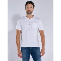 engbers Herren T-Shirt "My Favorite" Weiß regular uni Knopfleiste - XXL