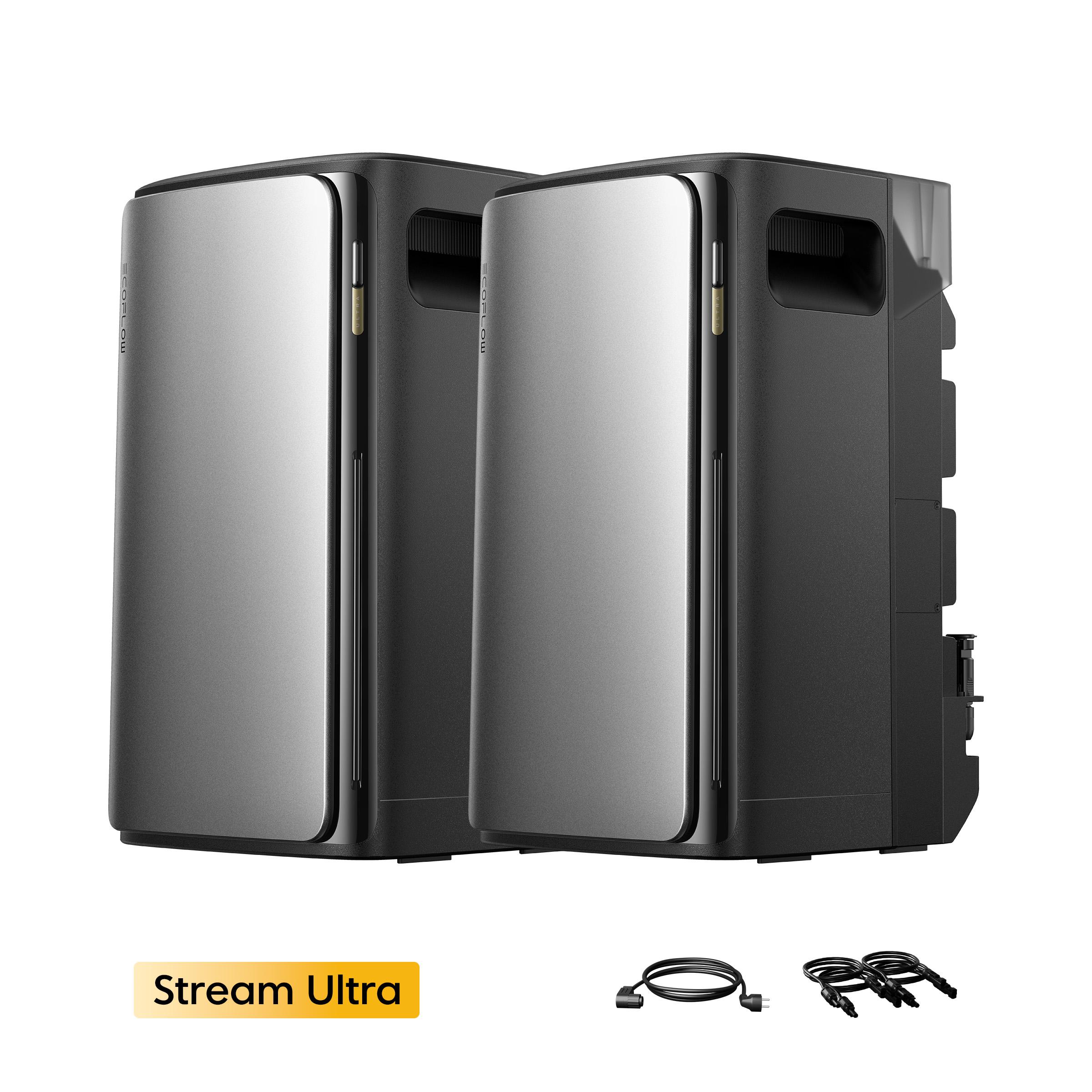 Balkonkraftwerk Speicher, 2x Ecoflow Stream Ultra 1920Wh All-in-One Speicher für balkonkraftwerk, 2300W AC Ausgang, 4-MPPT, 0% VAT, von Powerness