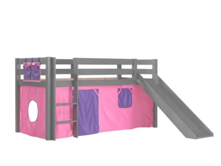 Vipack Bed, Scandinavian, grenen en textiel, grijs, single