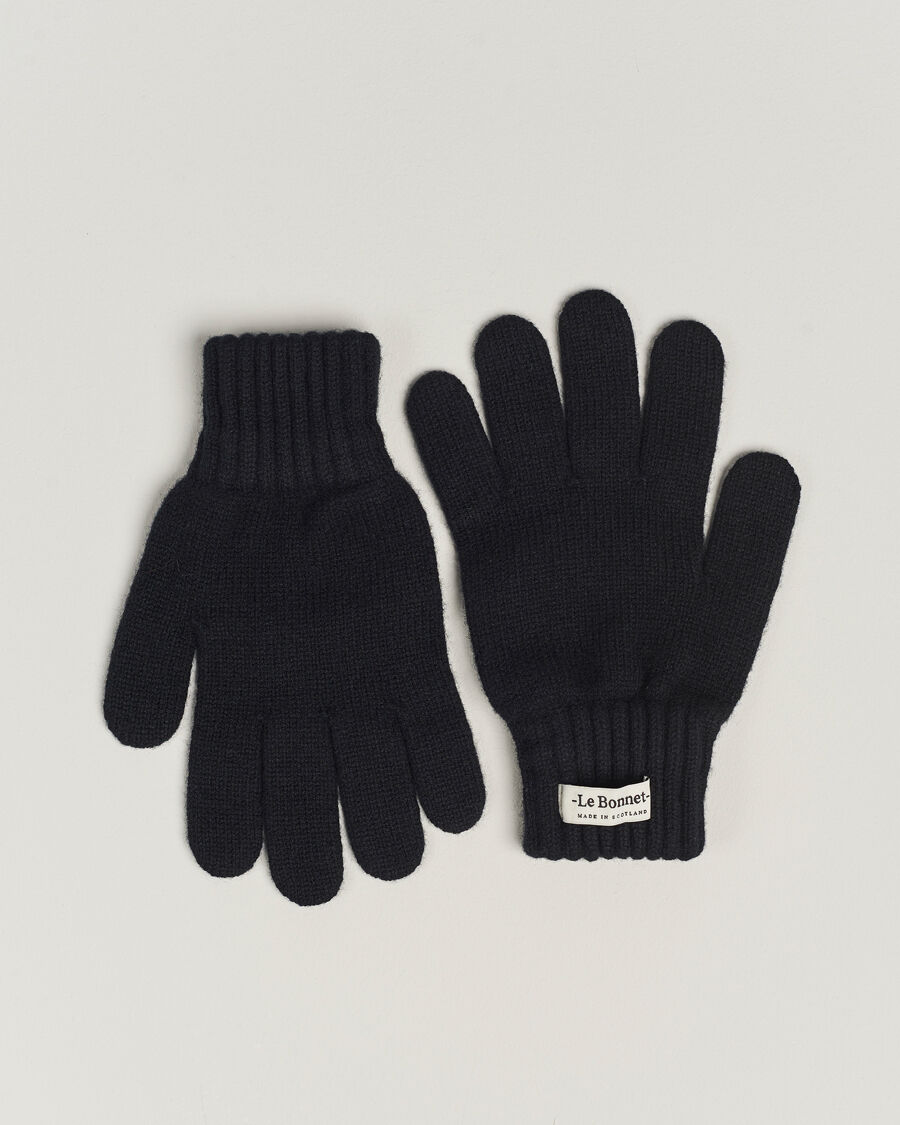 Le Bonnet Merino Wool Gloves Onyx men L Sort