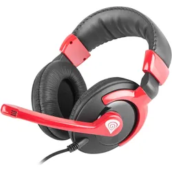 Genesis HM34X (Kabelgebunden), Gaming Headset, Rot, Schwarz
