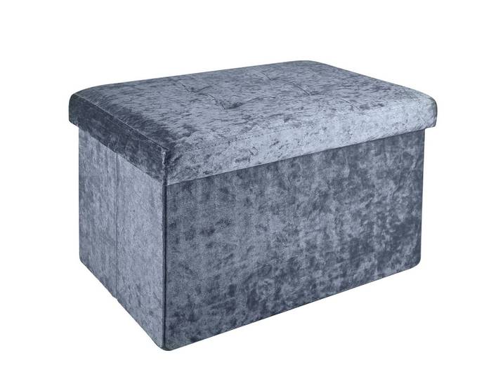 SITZBANK Faltbar mit Samtbezug 49/30/30 cm (Grau)