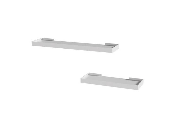 Vicco Wandregal Erni Weiß 60 x 3 cm 2er-Set, Holzwerkstoff, Rechteckig, 60x3x15 cm, Wohnzimmer, Regal, Wandregal