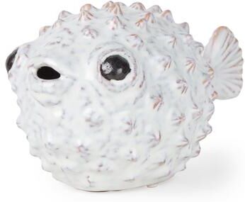 Mercana Spike II (Large) Off-White Ceramic Puffer Fish - Large