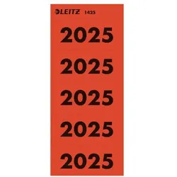 Leitz Selbstklebende Inhaltsschilder 1425 »Jahreszahlen 2025« rot, 8 cm