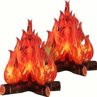 Inspire Daily Merch 3D Halloween Fire FakeFlame Decorative Bonfire Centerpiece, Halloween Decoration fire