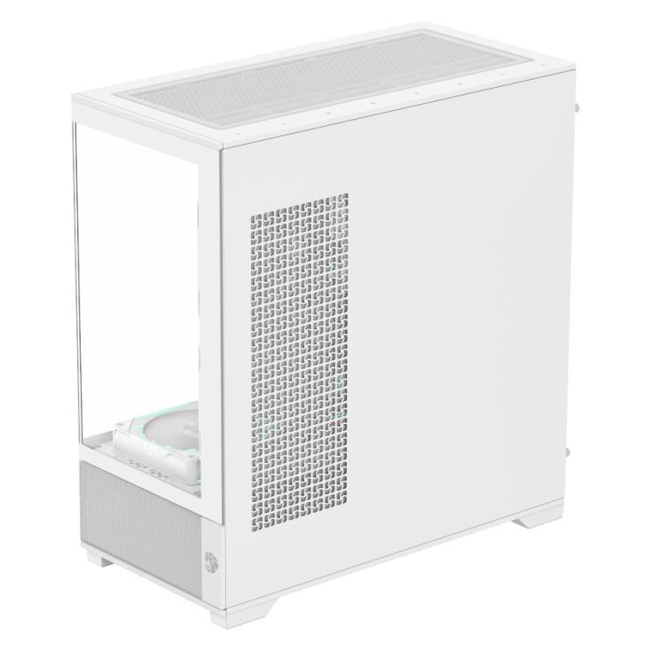 GameMax Boitier Moyen Tour ATX Vista 2 ARGB avec panneaux vitrés (Blanc) (mATX, Mini-ITX) (9101-0600R0017)