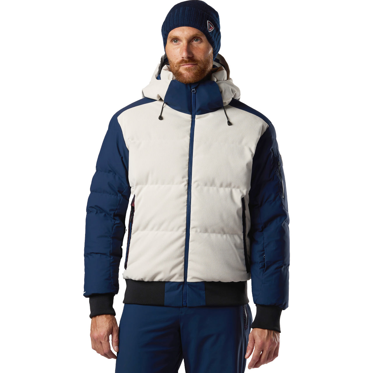 Rossignol Skiwear Herren Skijacke RESORT CORDUROY DOWN BOMBER silver cloud/dark navy - L