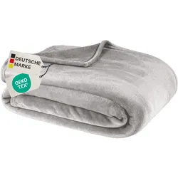 NYVI Kuscheldecke Cashmere Touch - Extra Flauschig - kuschelweiche & warme Sofadecke für Herbst & Winter Größe:150x200 cm;Farbe:Kiesel
