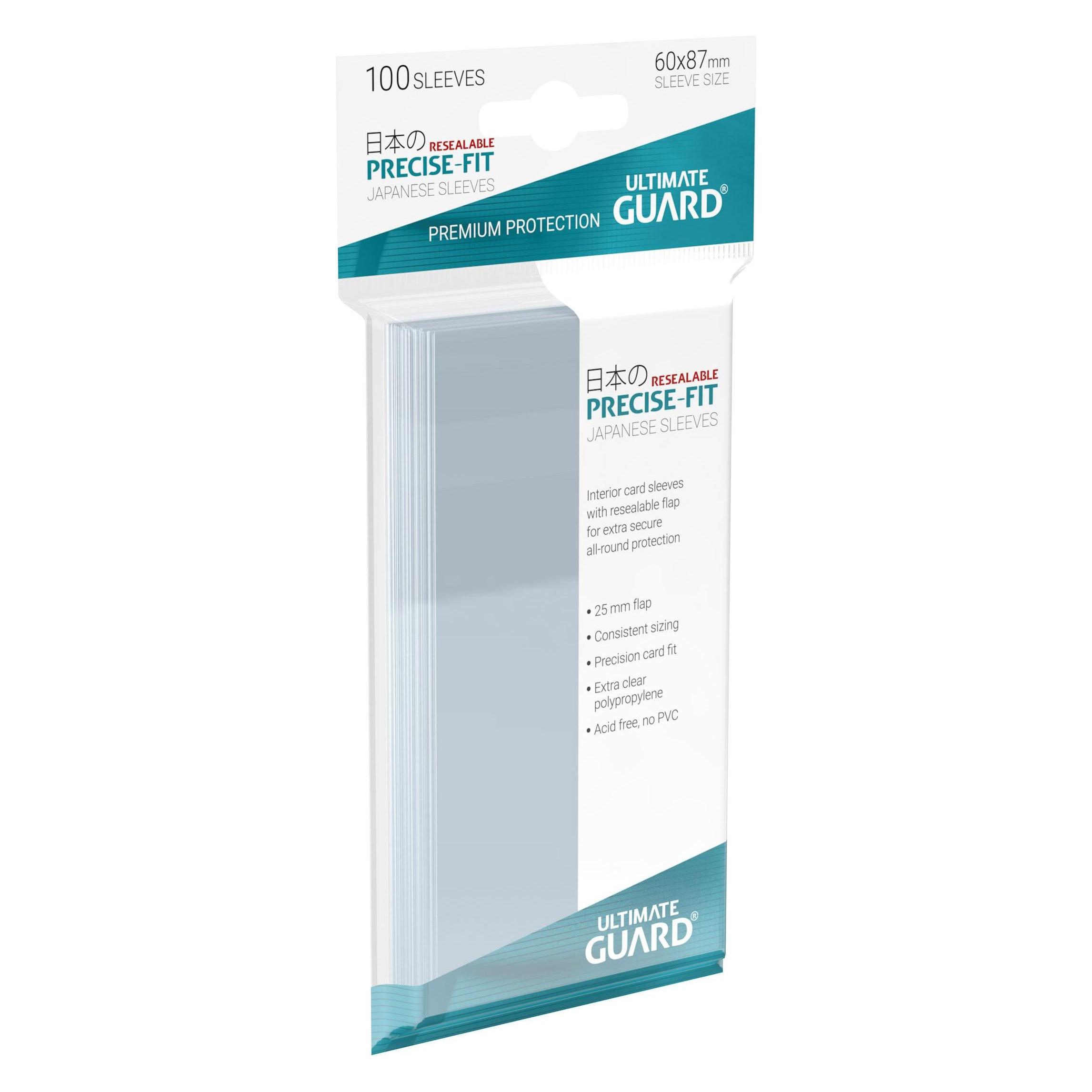 Ultimate Guard UGD010312 - Precise-Fit 100 Kartenhüllen wiederverschliessbar japanische Grösse, transparent (UGD010312)