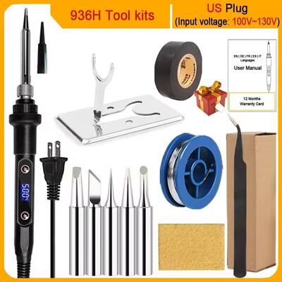 Uplift Essentials Electric Soldering Iron Kit With Adjustable Temperature And LCD Display kits A1 us Plug 110v
